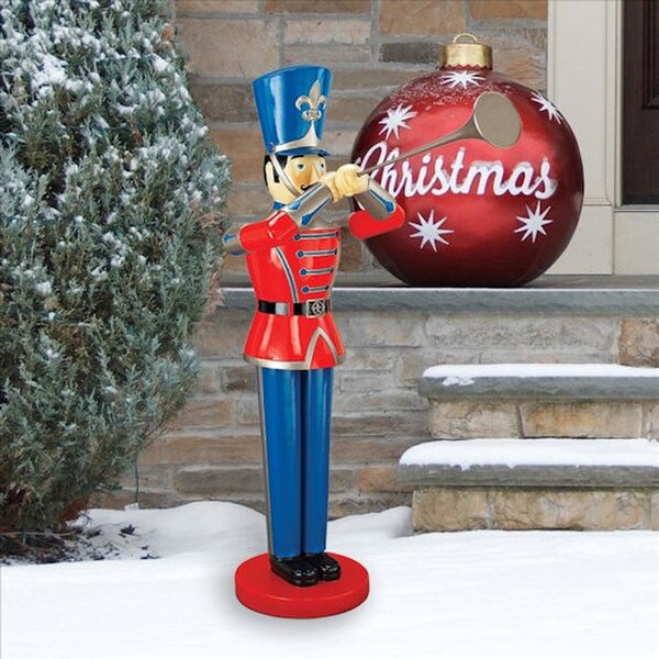 Trumpeting Soldier Statue Medium Garden Toy Christmas Display Statuary